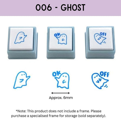 Kodomo No Kao Pochitto Pick! Push Button Stamp - Set of 3 | Ghost