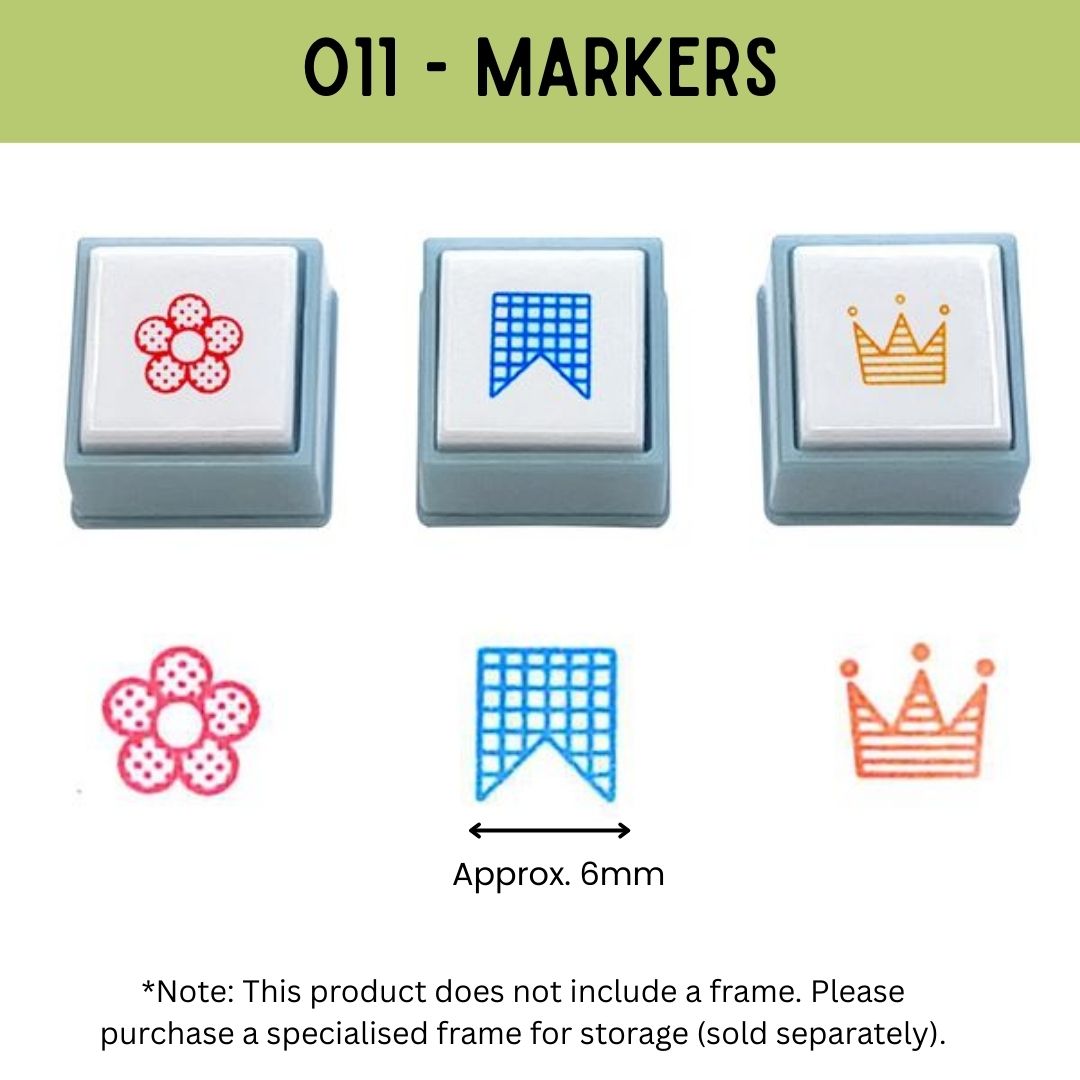 Kodomo No Kao Pochitto Pick! Push Button Stamp - Set of 3 | Markers