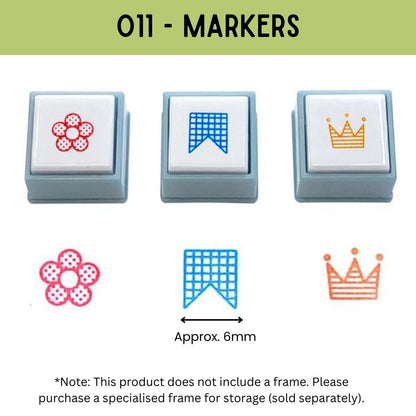 Kodomo No Kao Pochitto Pick! Push Button Stamp - Set of 3 | Markers
