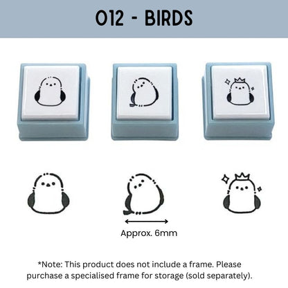 Kodomo No Kao Pochitto Pick! Push Button Stamp - Set of 3 | Bird