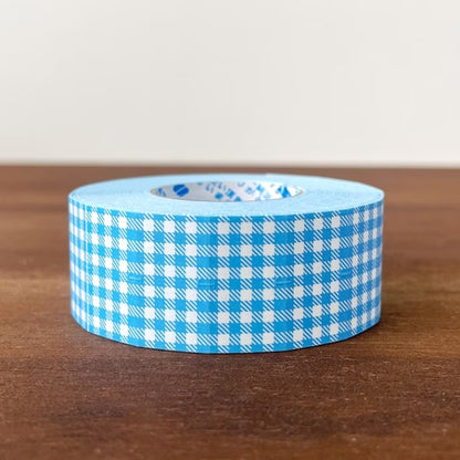 Stamp Marche Labeler Roll Sticker Sample - Gingham Check | Blue