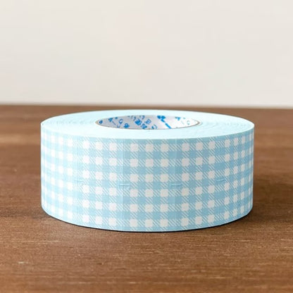 Stamp Marche Labeler Roll Sticker Sample - Gingham Check | Light Blue