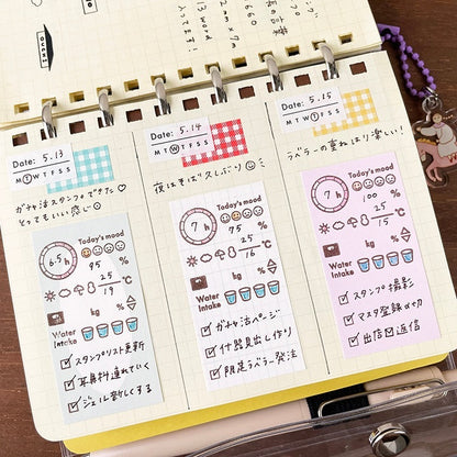 Stamp Marche Labeler Roll Sticker Sample - Gingham Check | Red