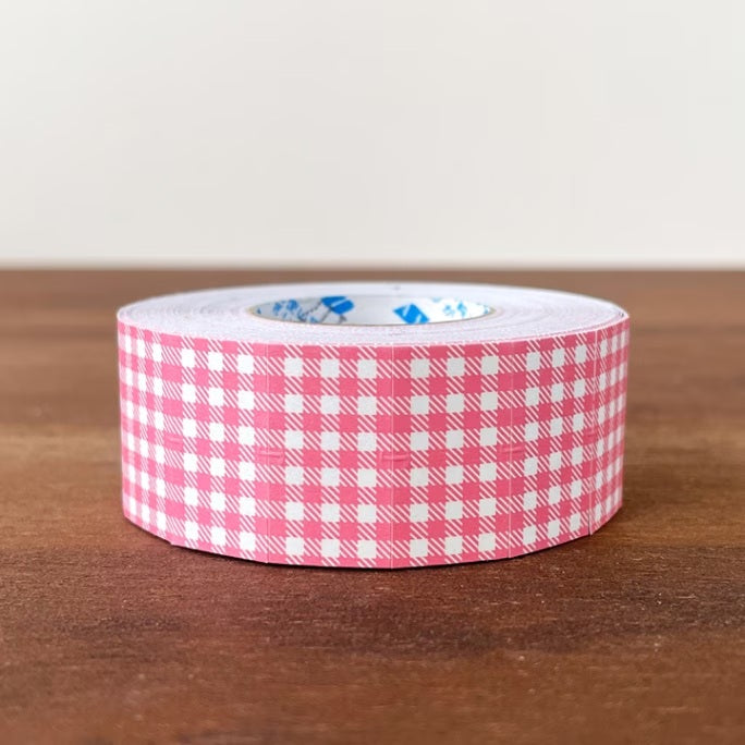 Stamp Marche Labeler Roll Sticker Sample - Gingham Check | Pink