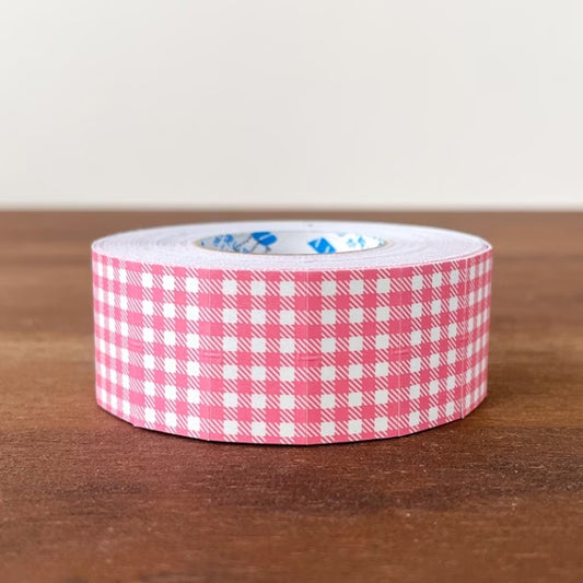 Stamp Marche Labeler Roll Sticker Sample - Gingham Check | Pink