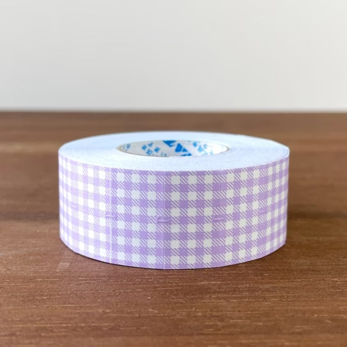 Stamp Marche Labeler Roll Sticker Sample - Gingham Check | Purple