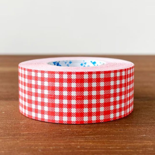 Stamp Marche Labeler Roll Sticker Sample - Gingham Check | Red
