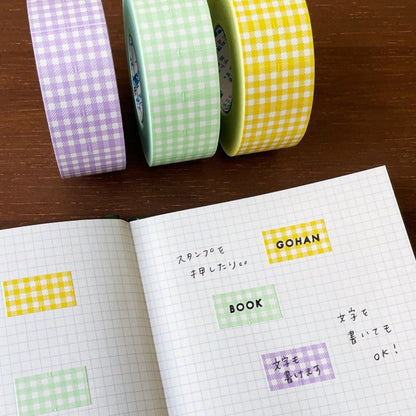 Stamp Marche Labeler Roll Sticker Sample - Gingham Check | Purple