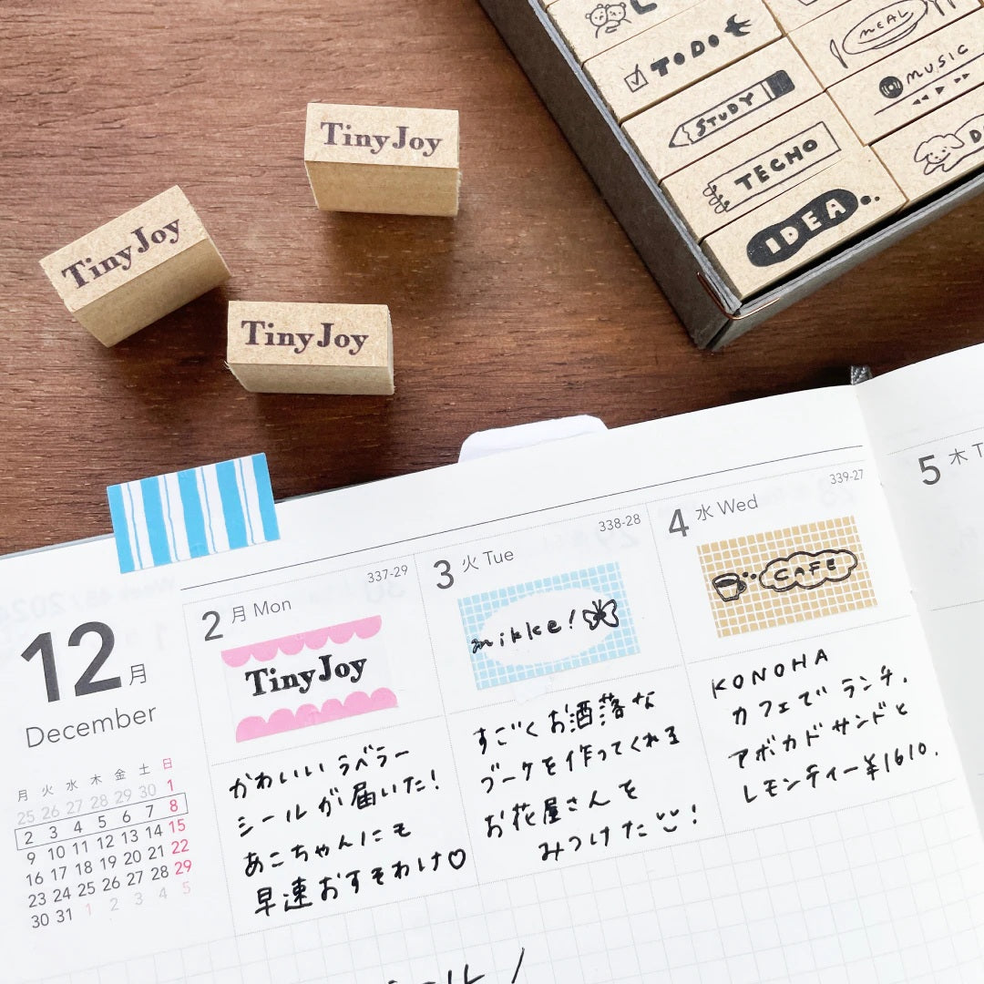 Stamp Marche Labeler Roll Sticker Sample - Mokumoku Frame | Cherry