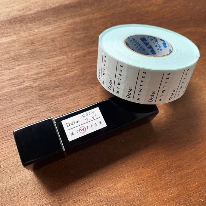 Stamp Marche Labeler Roll Sticker Sample - Date & Week