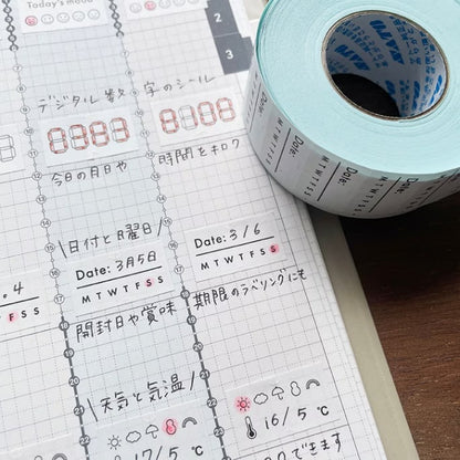 Stamp Marche Labeler Roll Sticker Sample - Date & Week
