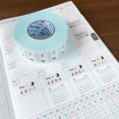 Stamp Marche Labeler Roll Sticker Sample - Period Tracker