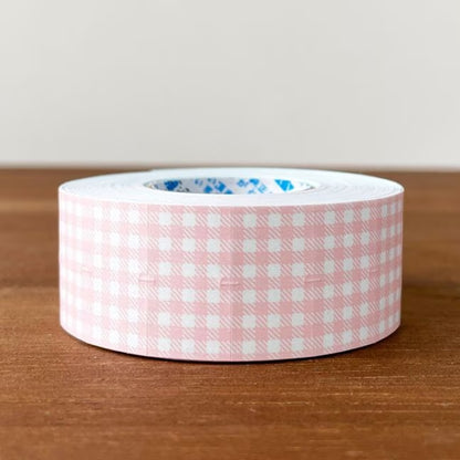 Stamp Marche Labeler Roll Sticker Sample - Gingham Check | Light Pink