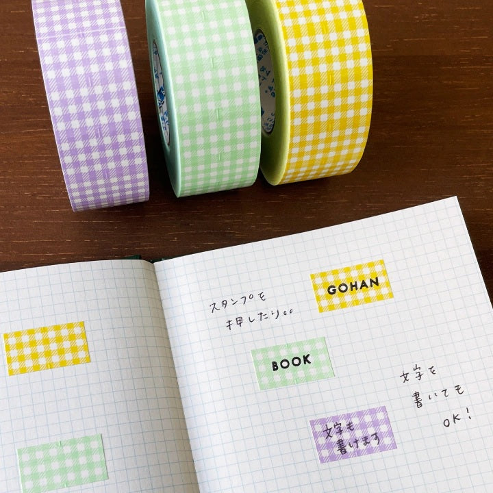Stamp Marche Labeler Roll Sticker Sample - Gingham Check | Mint