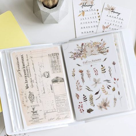 MU Lifestyle Print-On Stickers Storage Book - Dusky Pink