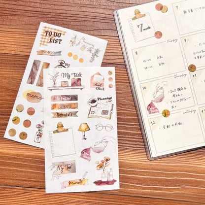Pine Book Task Deco Tracing Paper Sticker - Beige