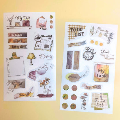 Pine Book Task Deco Tracing Paper Sticker - Beige
