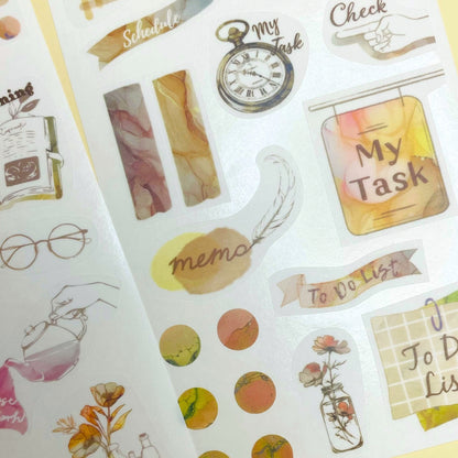 Pine Book Task Deco Tracing Paper Sticker - Beige