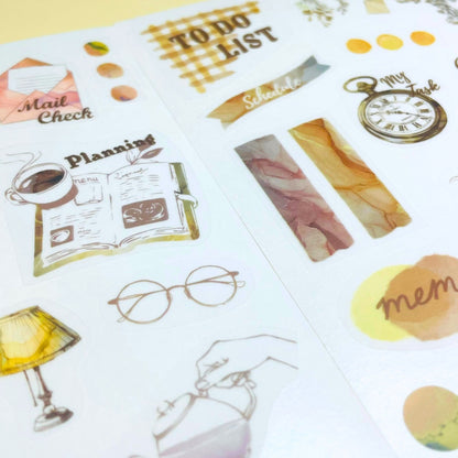 Pine Book Task Deco Tracing Paper Sticker - Beige