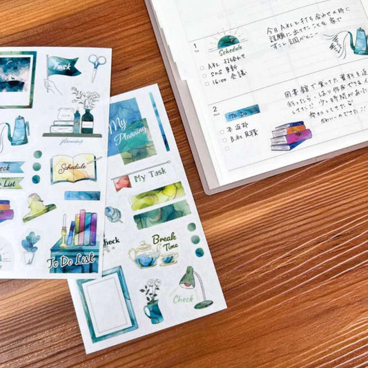 Pine Book Task Deco Tracing Paper Sticker - Green