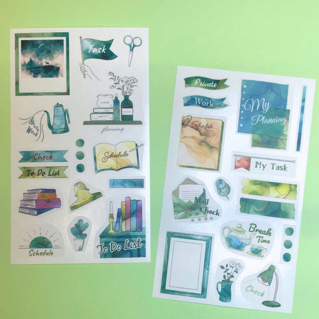 Pine Book Task Deco Tracing Paper Sticker - Green