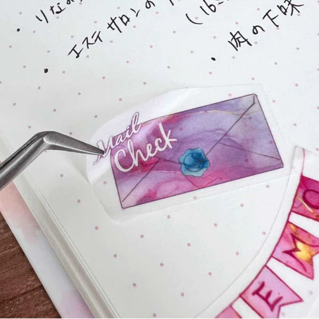 Pine Book Task Deco Tracing Paper Sticker - Blue