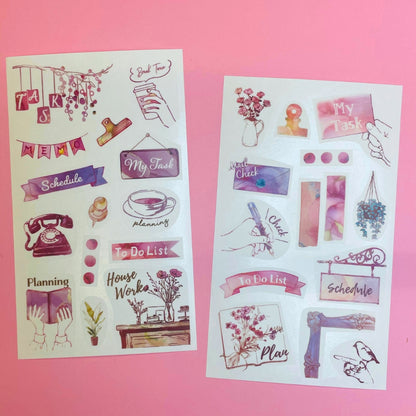 Pine Book Task Deco Tracing Paper Sticker - Pink