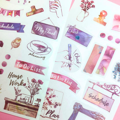 Pine Book Task Deco Tracing Paper Sticker - Pink