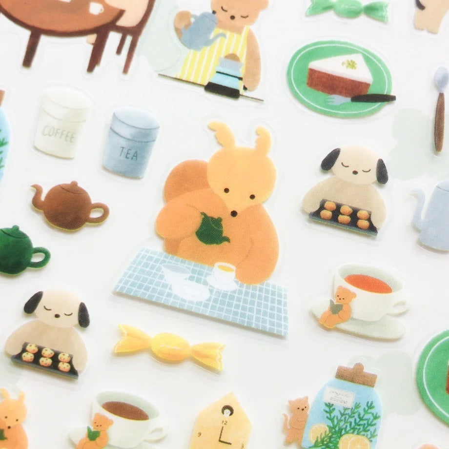 Cozyca Products x Mariko Fukuoka Clear Sticker - Tea Time