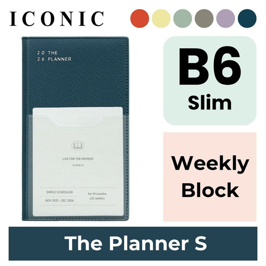 Iconic 2026 Planner Diary -  B6 Slim | Weekly Block| The Planner S
