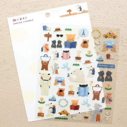 Cozyca Products x Mariko Fukuoka Clear Sticker - Let's go on a Trip