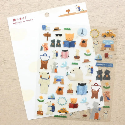 Cozyca Products x Mariko Fukuoka Clear Sticker - Let's go on a Trip