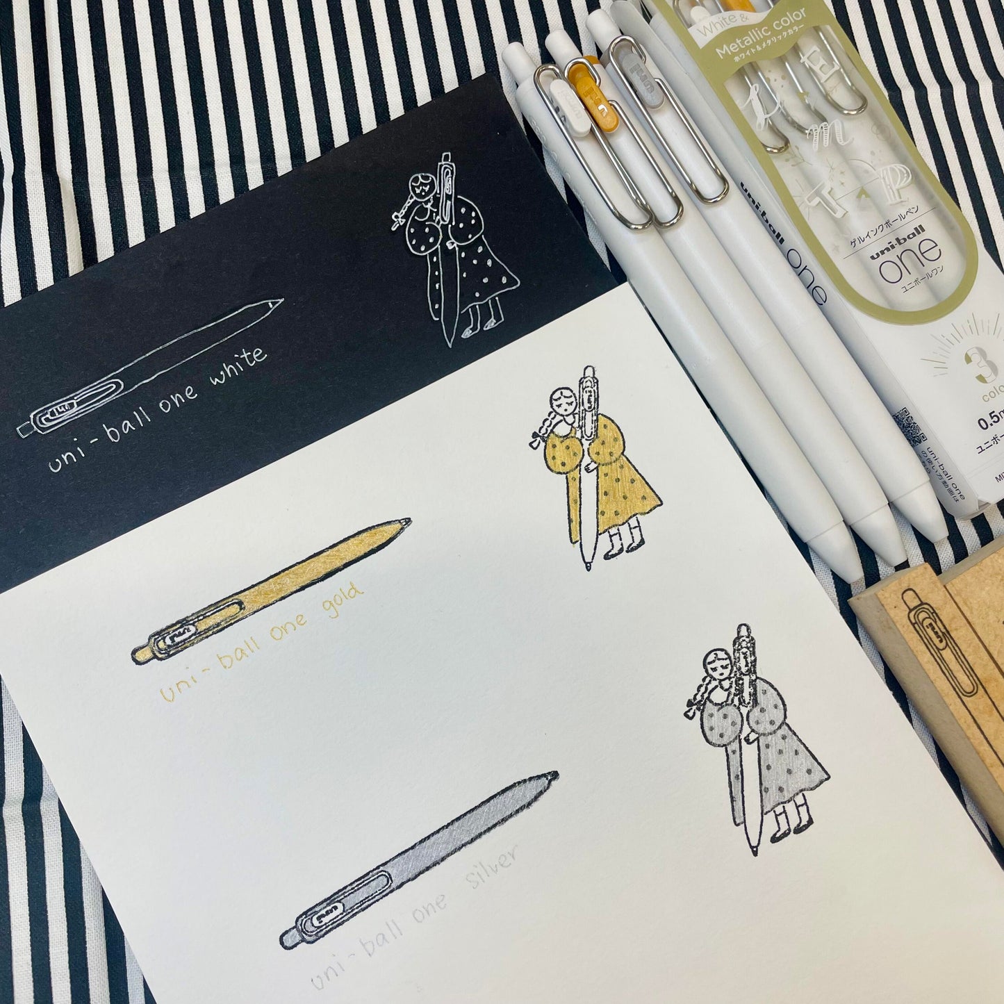 [Limited Edition] Uni-Ball One Ballpoint Pens 0.5mm - Metallic 3 Colour Set