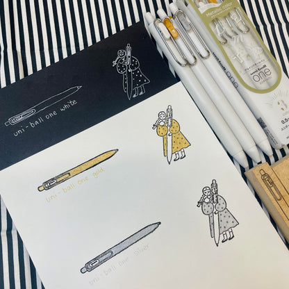 [Limited Edition] Uni-Ball One Ballpoint Pens 0.5mm - Metallic 3 Colour Set