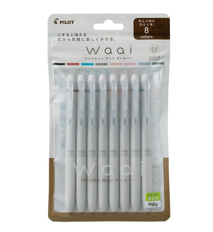 Pilot FriXion Waai Gel Ink Ballpoint Pens 0.5mm - 8 Colours