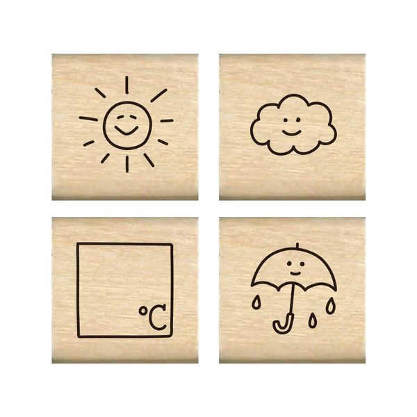 Kodomo No Kao Bullet Journal Stamp 4 Pieces Set Vol.2 - Weather