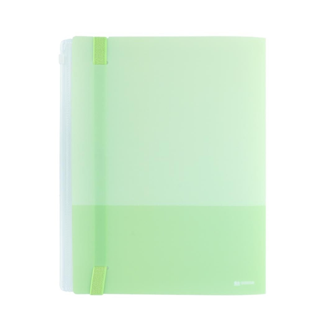 Sun-Star mitte A4 Clear Folder 5 Pockets + 1 Zipper Pocket - Leaf Green