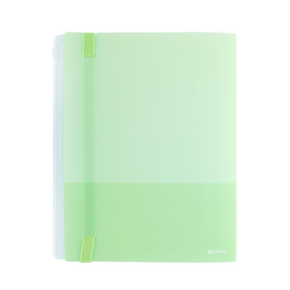 Sun-Star mitte A4 Clear Folder 5 Pockets + 1 Zipper Pocket - Leaf Green