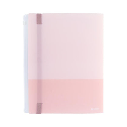 Sun-Star mitte A4 Clear Folder 5 Pockets + 1 Zipper Pocket -  Apricot Pink