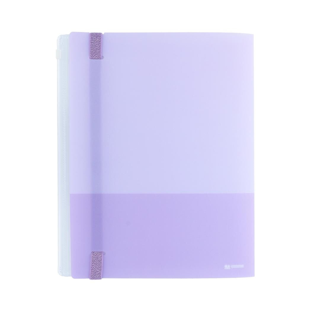 Sun-Star mitte A4 Clear Folder 5 Pockets + 1 Zipper Pocket - Lavender