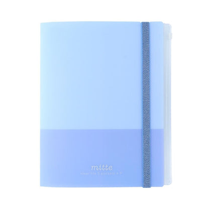 Sun-Star mitte A4 Clear Folder 5 Pockets + 1 Zipper Pocket - Nemophila Blue