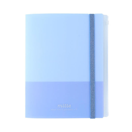 Sun-Star mitte A4 Clear Folder 5 Pockets + 1 Zipper Pocket - Nemophila Blue