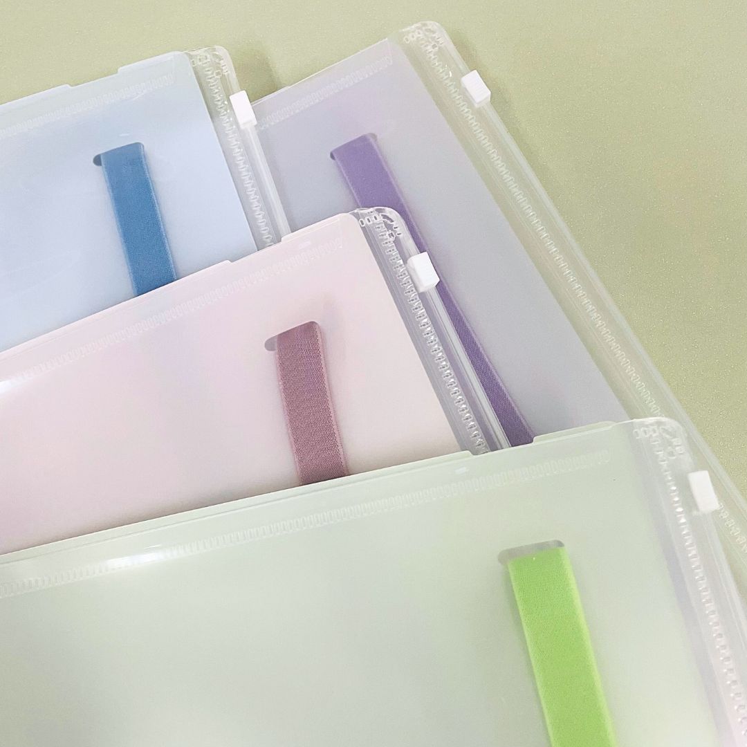 Sun-Star mitte A4 Clear Folder 5 Pockets + 1 Zipper Pocket - Nemophila Blue