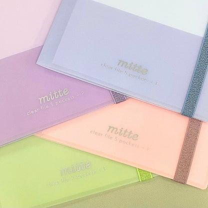 Sun-Star mitte A4 Clear Folder 5 Pockets + 1 Zipper Pocket - Nemophila Blue