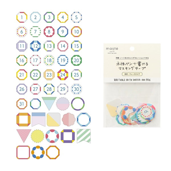 Mark's Masté Writable Masking Flake Seal - Simple Frame with Dates