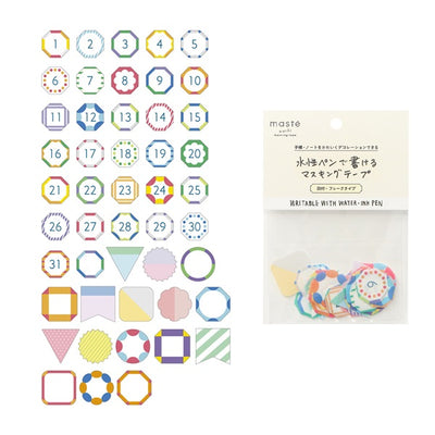 Mark's Masté Writable Masking Flake Seal - Simple Frame with Dates