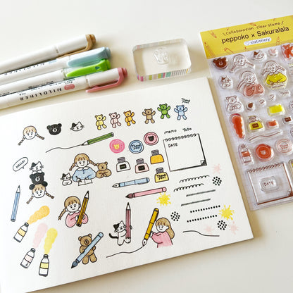 Sakuralala x Peppoko Clear Stamps - Stationery