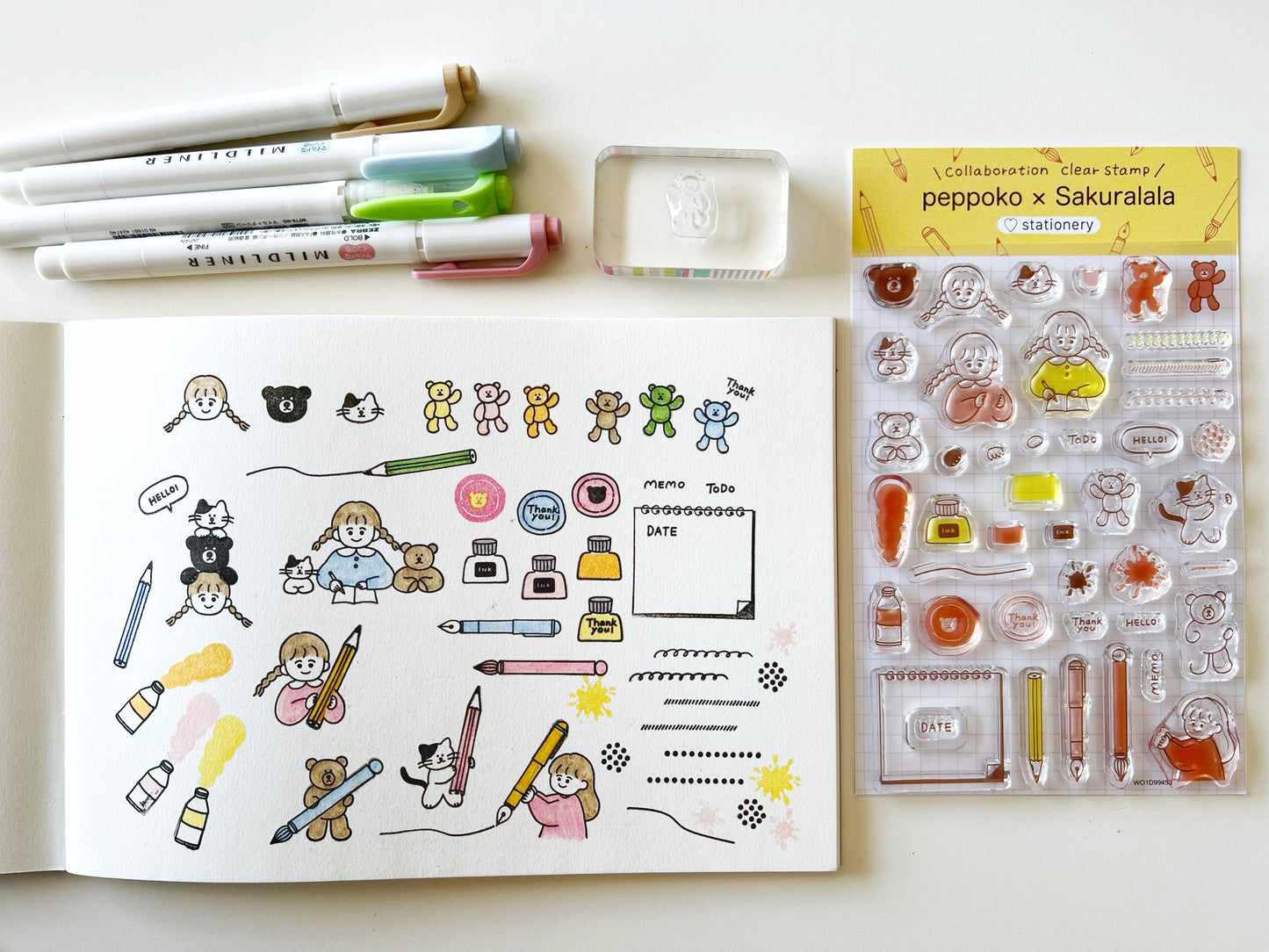Sakuralala x Peppoko Clear Stamps - Stationery