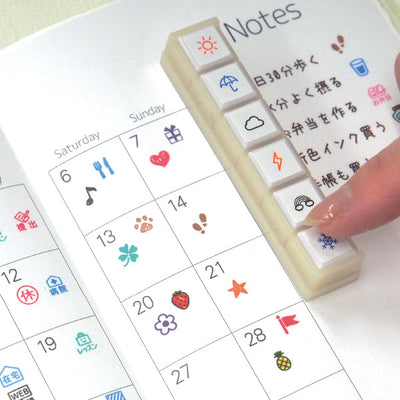 Kodomo No Kao Pochitto6 Push Button Stamp - Today's Weather?
