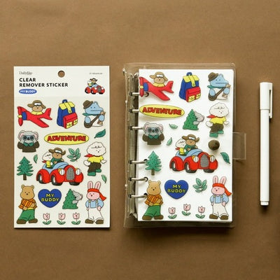 Dailylike My Buddy Clear Remover Sticker - 01 Adventure